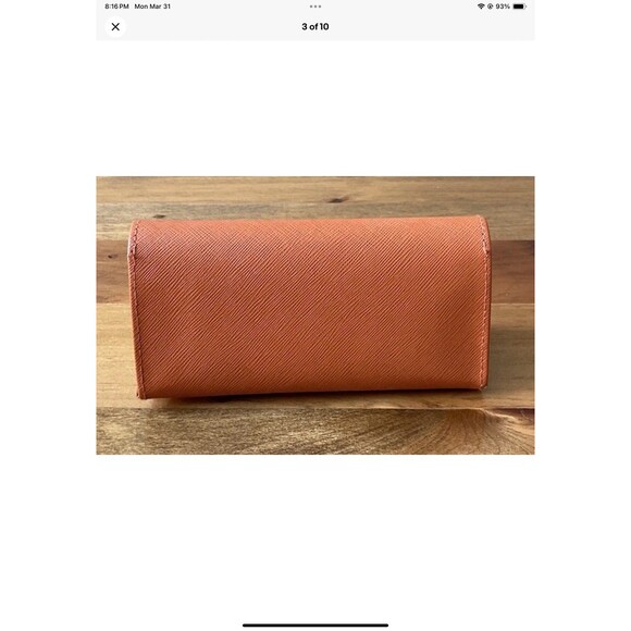 TORY BURCH Orange Sunglasses/Eyeglasses Leather Case Gold Logo Authentic - Picture 3 of 10